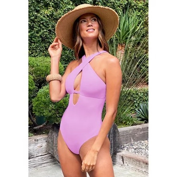 BECCA by Rebecca Virtue Fine Line Rib Tessa High Neck One-Piece - Picture 2 of 4